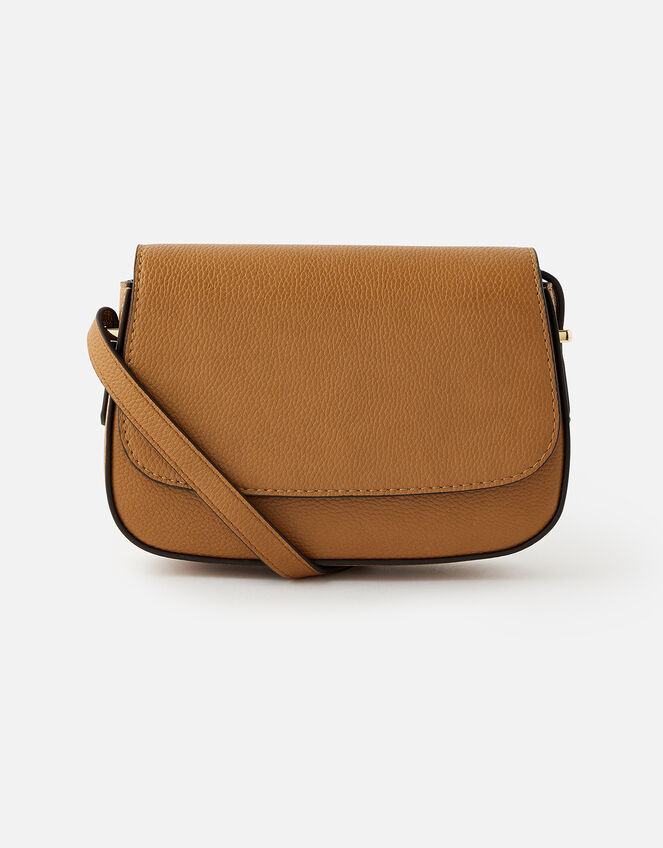 Ruby Saddle Cross-Body Bag , Tan (TAN), large
