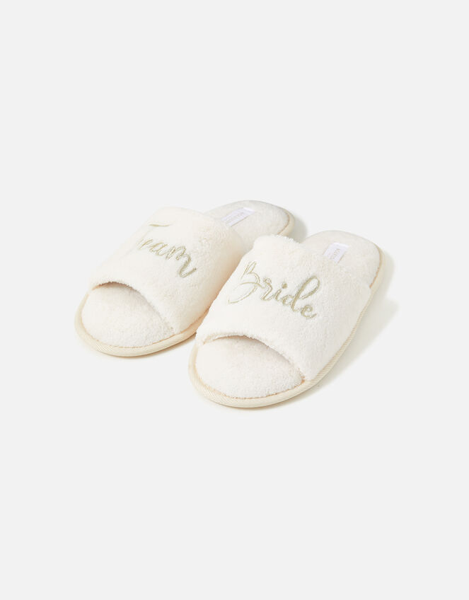 Team Bride Slippers, Ivory (IVORY), large