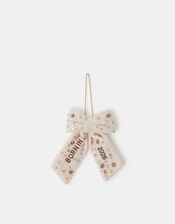 Born in 2026 Velvet Bow Christmas Tree Decoration, , large