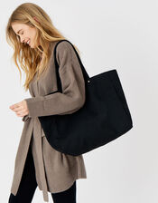 Canvas Shopper Bag, Black (BLACK), large