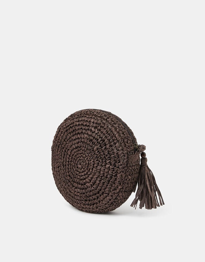Raffia Circle Crossbody Bag, , large