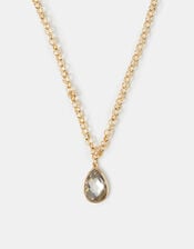 Teardrop Gemstone Pendant Necklace, , large