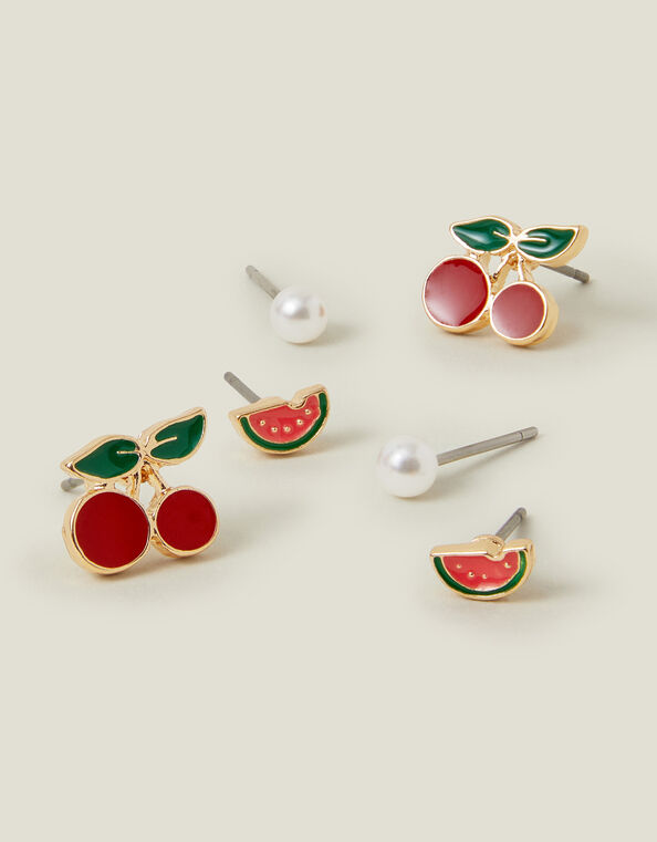 3-Pack Fruity Stud Earrings, , large