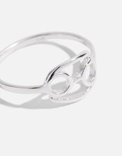 Sterling Silver Zodiac Cancer Ring , Silver (ST SILVER), large