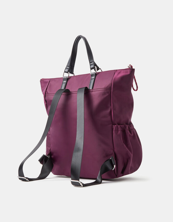 Olivia Top Handle Nylon Laptop Backpack, Red (BERRY), large