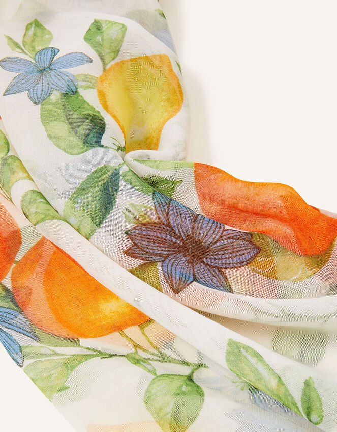 Orange and Lemon Print Scarf, , large