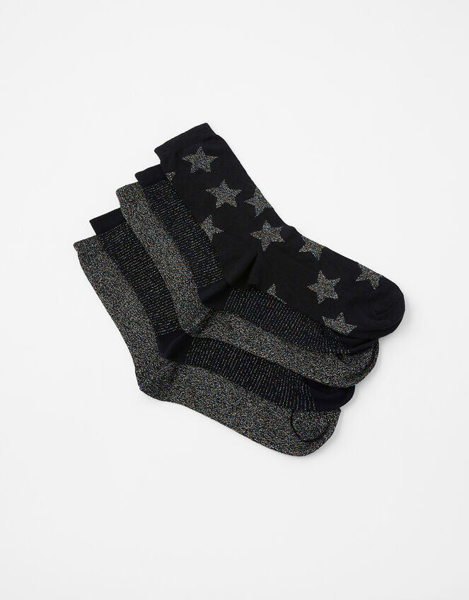 Sparkle Star Ankle Socks Multipack, , large