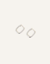 Sterling Silver Rectangular Hoops, , large