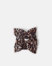 Leopard Print Square Hair Scrunchie, , large