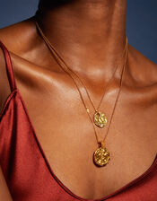 14ct Gold-Plated Celestial Diamante Pendant Necklace, , large