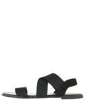 Elasticated Strap Sandals, Black (BLACK), large