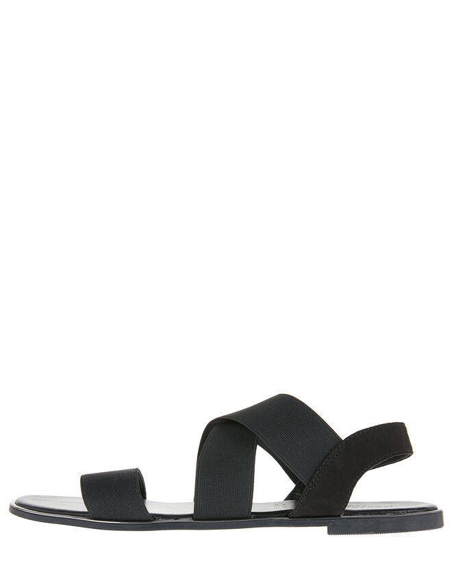 Elasticated Strap Sandals, Black (BLACK), large
