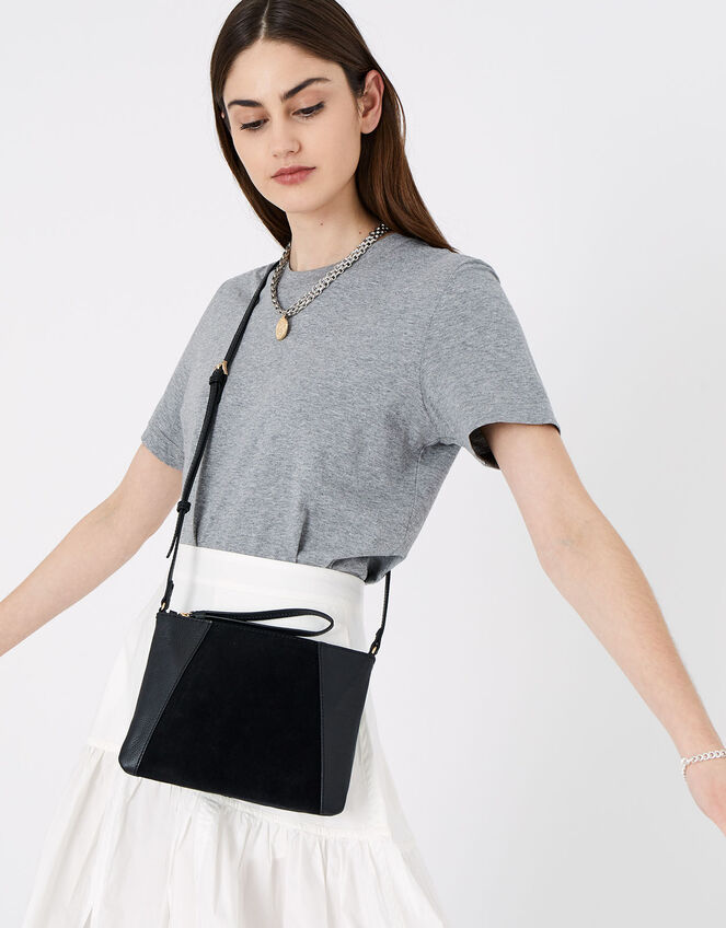Sophie Leather Cross Body, Black (BLACK), large