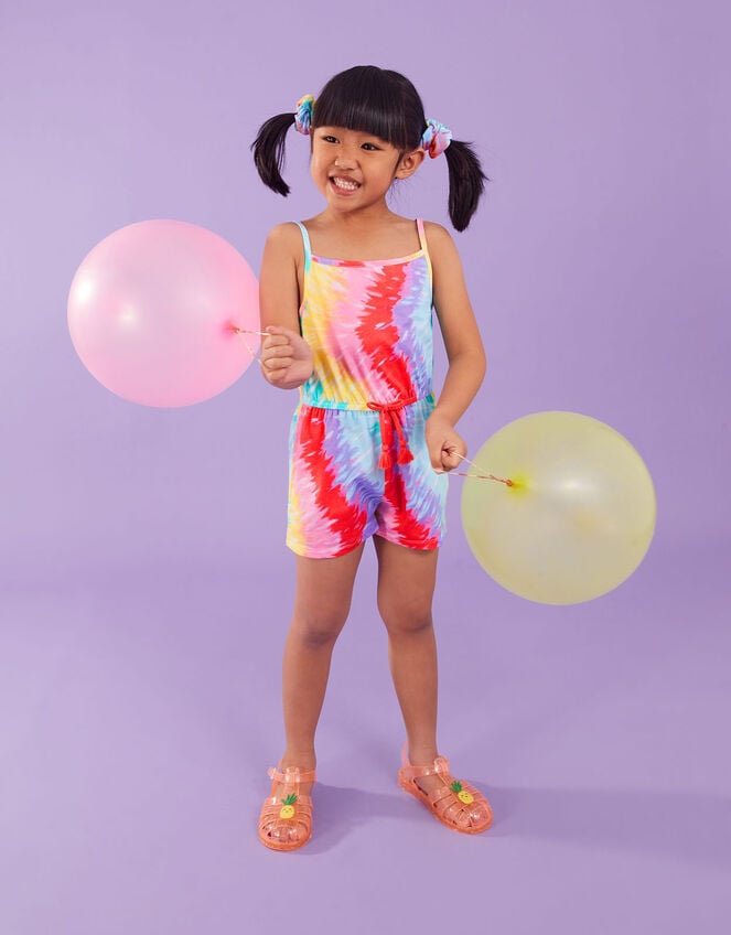 Girls Tie Dye Playsuit, Multi (BRIGHTS-MULTI), large