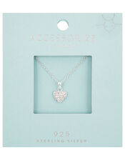 Sterling Silver Sparkle Heart Necklace, , large