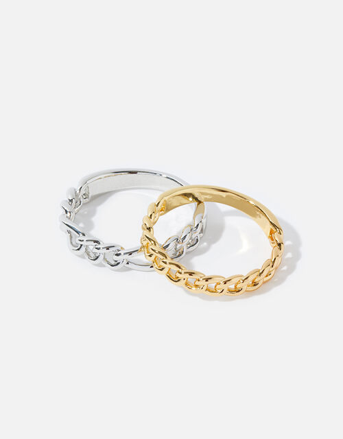 Mix Plating Chain Rings, Gold (GOLD), large