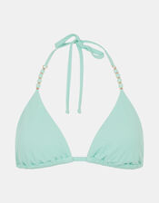Bead Strap Textured Bikini Top, Green (LIGHT GREEN), large