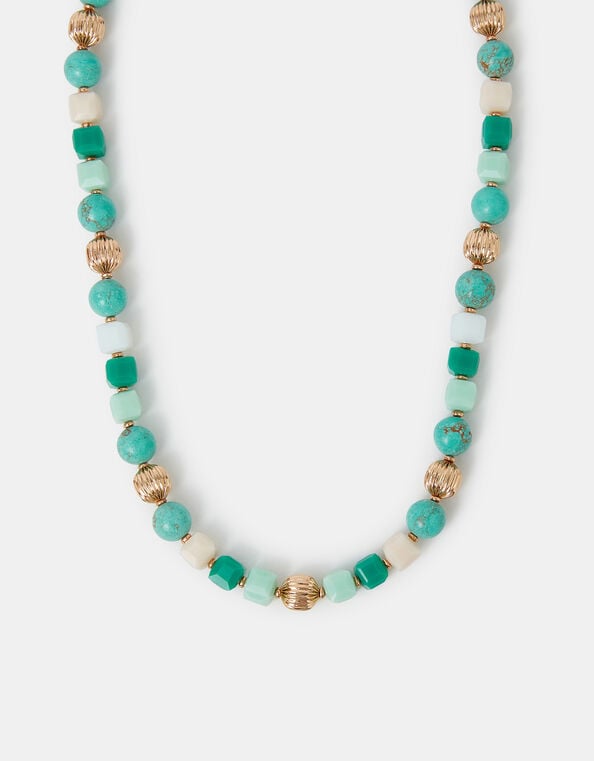 Mixed Stone Beaded Necklace, , large