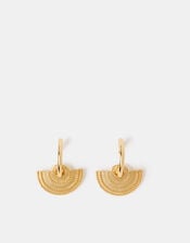 14ct Gold-Plated Fan Drop Earrings, , large