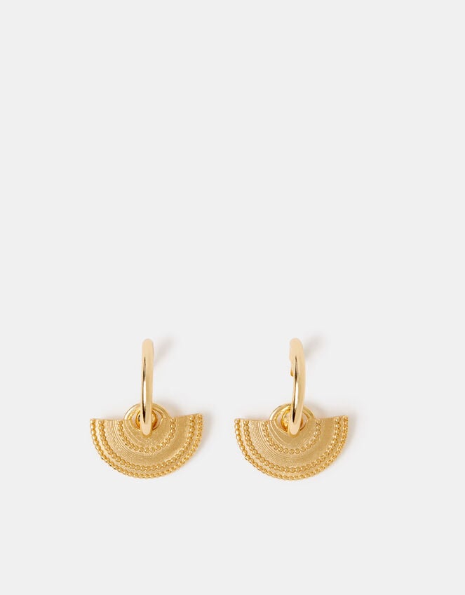 14ct Gold-Plated Fan Drop Earrings, , large