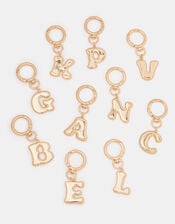 Bubble Initial Bag Charm, Gold (GOLD), large