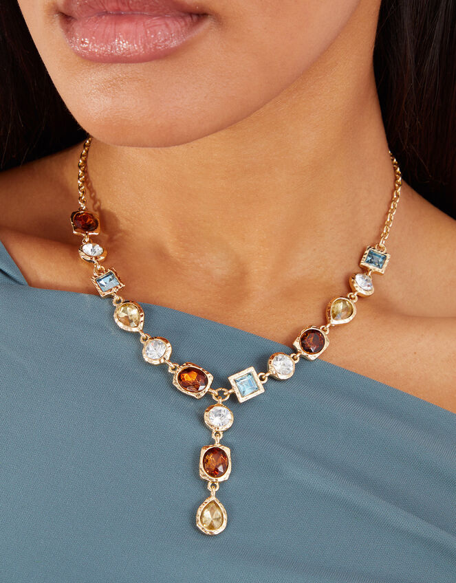 Mixed Gem YChain Necklace Necklaces Accessorize UK