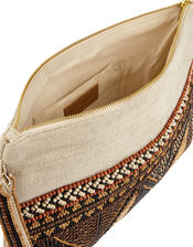 Aztec Beaded Clutch Bag, , large