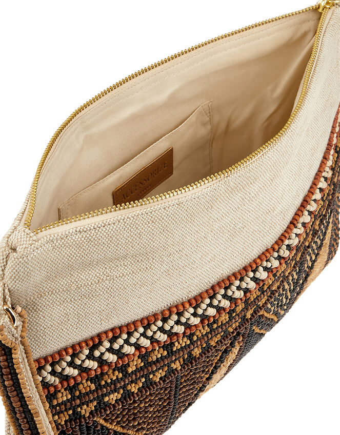 Aztec Beaded Clutch Bag, , large