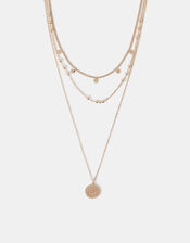 Filigree Coin Pendant Layered Necklace, , large