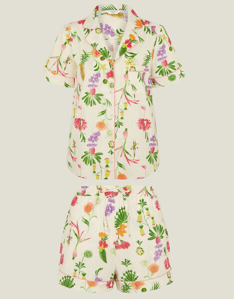 Dobby Floral Pyjama Set, Ivory (IVORY), large
