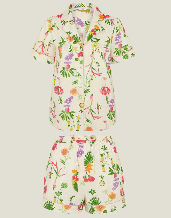 Dobby Floral Pyjama Set, Ivory (IVORY), large