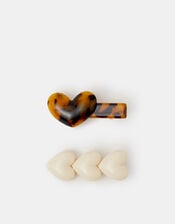 2-Pack Heart Resin Hair Clips, , large