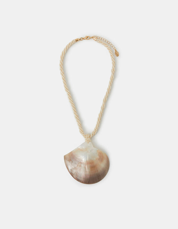 Mother of Pearl Shell Beaded Necklace, , large
