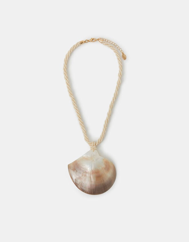 Mother of Pearl Shell Beaded Necklace, , large