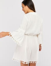 Paisley Print Long Sleeve Kaftan, Cream (CREAM), large