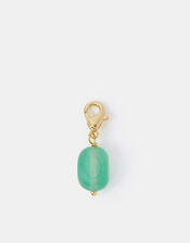 14ct Gold-Plated Semi Precious Stone Charm, Green (GREEN), large