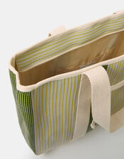 Irregular Stripe Pocket Tote Bag, , large
