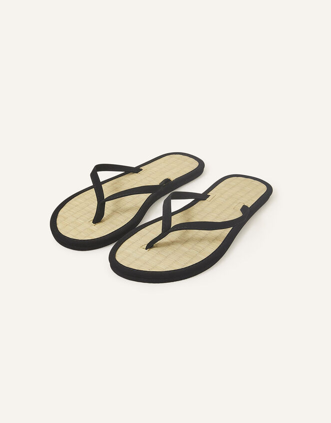 Plain Seagrass Flip Flops Black Flip flops Accessorize UK