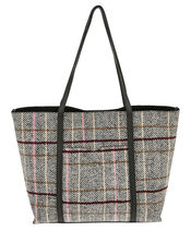 Check Print Tote Bag, , large