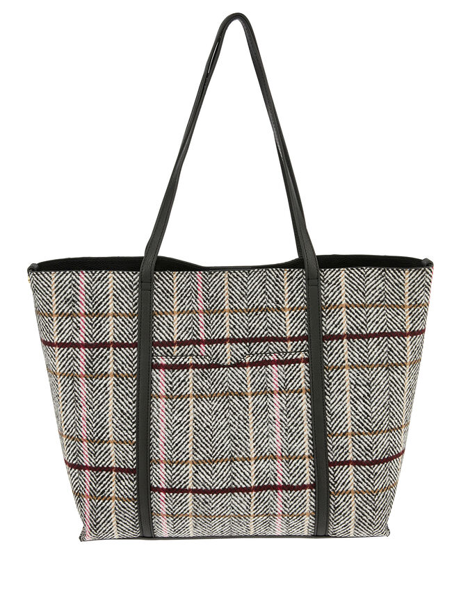 Check Print Tote Bag, , large