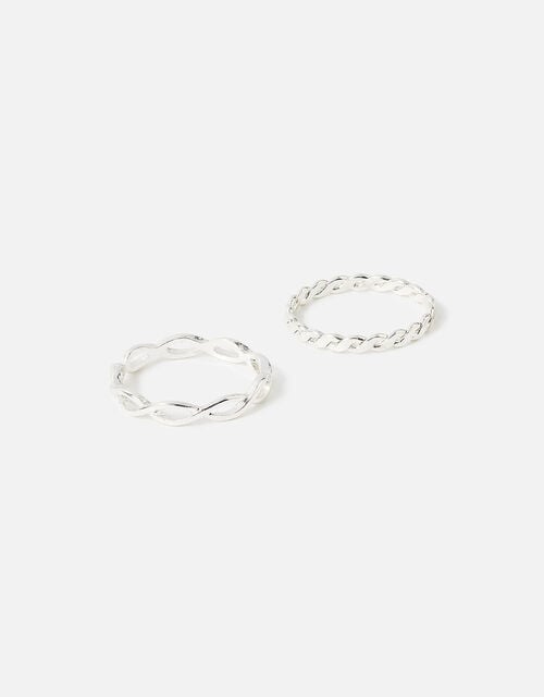 Crossover Band Ring Twinset, Silver (SILVER), large