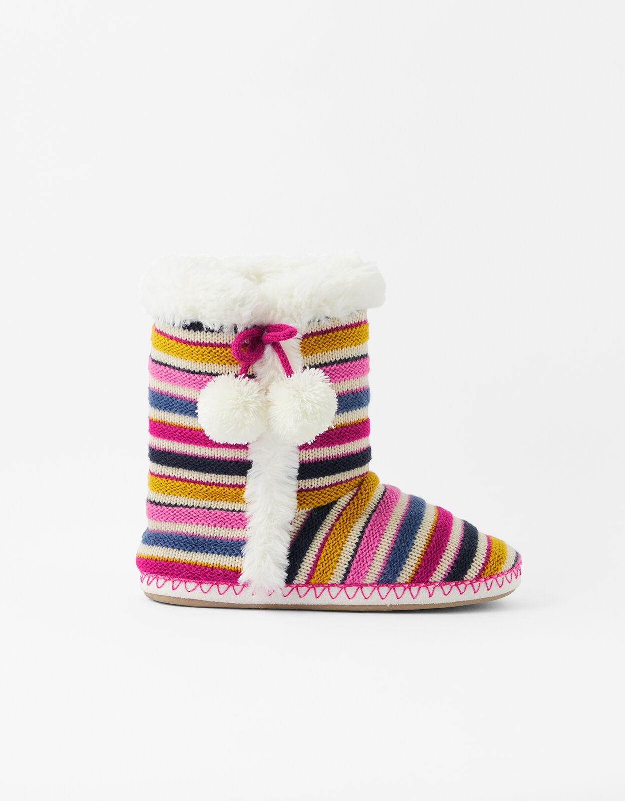 Stripe Knit Slipper Boots Multi
