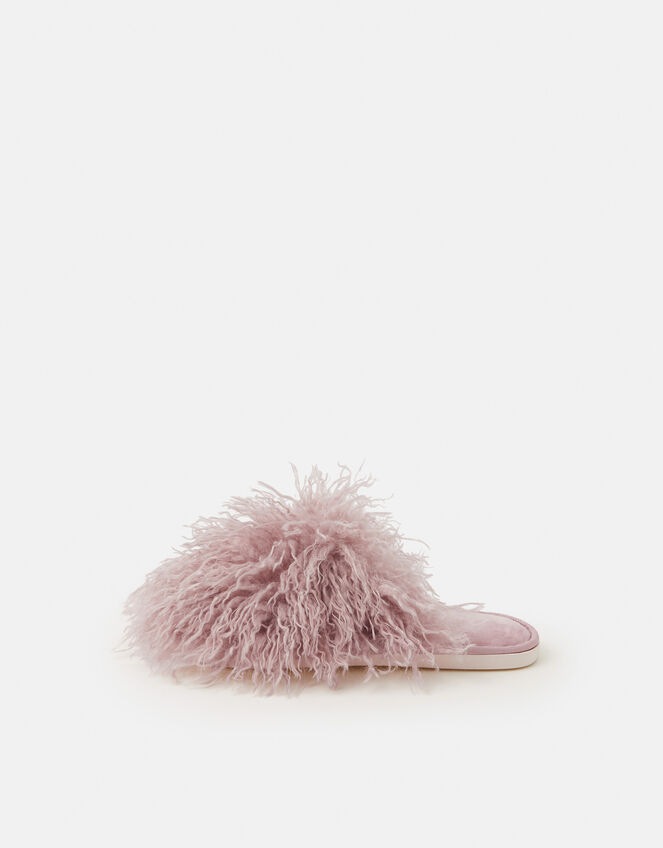 Shaggy Faux Fur Slippers , Purple (LILAC), large
