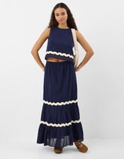 Ric Rac Sleeveless Top, Blue (NAVY), large