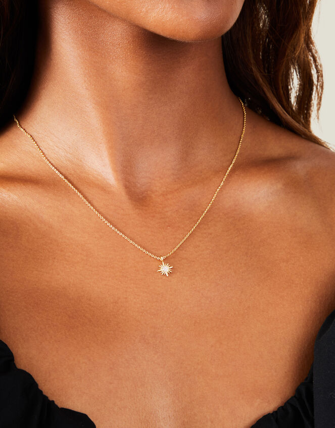 14ct Gold-Plated Star Pendant Necklace, , large