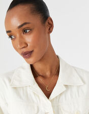 Gold-Plated Rainbow Moon Pendant Necklace, , large
