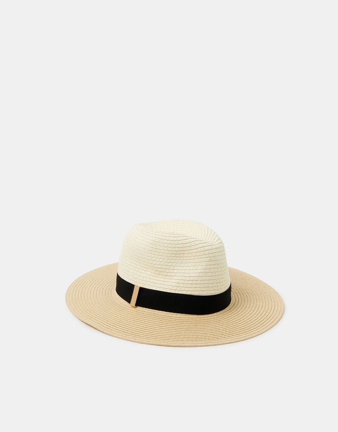 Straw Fedora Hat, , large