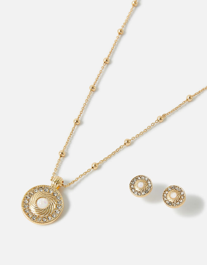 Sparkle Opal Necklace and Stud Set, , large