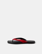 Suede Flip Flop Sandals, Red (RED), large