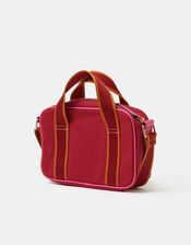 Top Handle Canvas Crossbody Bag, Pink (PINK), large